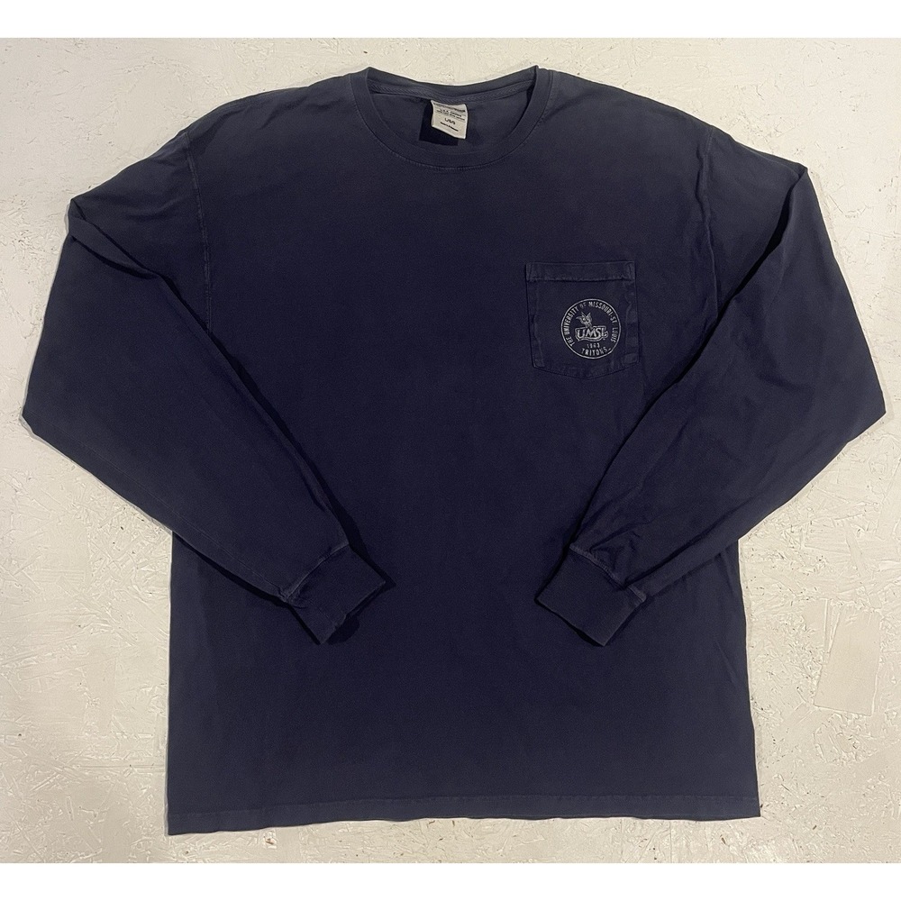 Vintage Y2K UMSL University Missouri‎ St Louis Long Sleeve Shirt Mens L Blue
